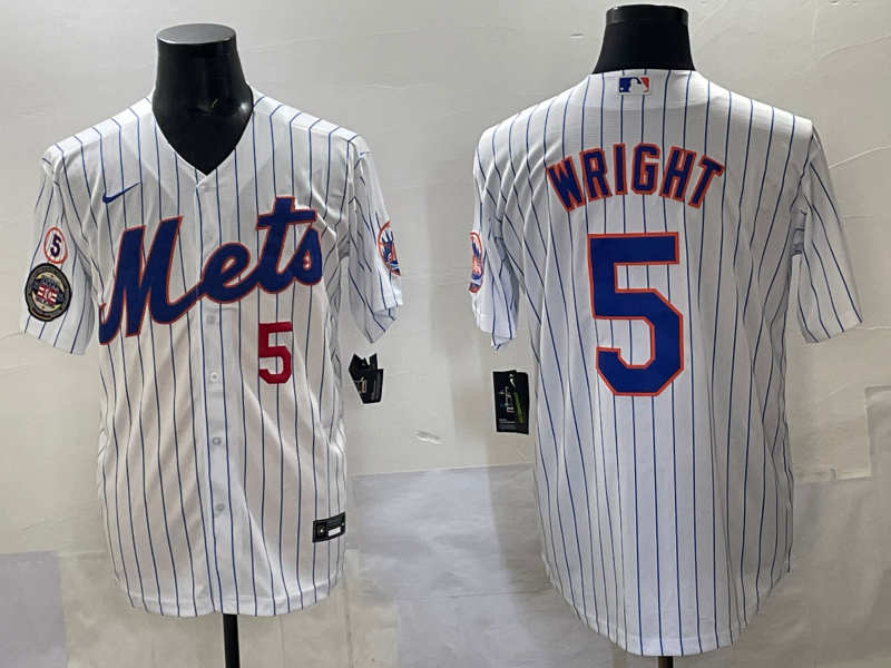 Men 2025 New York Mets #5 Wright white MLB Nike jersey style 2